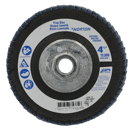 Zoro Select Fiber Disc, 4 1/2 in Dia, 5/8in Arbor 78072775384