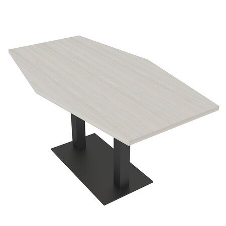 Skutchi Designs Hexagon Conference Table With Power Unit, 36 in W, 72 in L, Ivory HAR-HEX.IR-36X72-DOU.BK-K458-NA