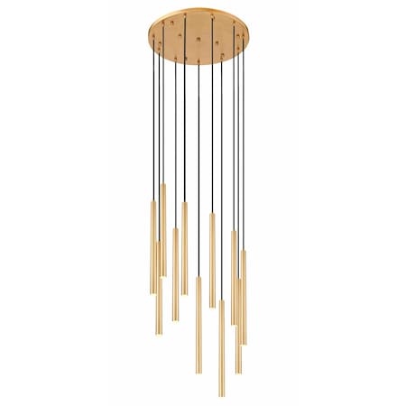 Z-Lite Forest 11 Light Chandelier, Modern Gold, 24 In W x 23.75 In H 919MP24-11R-MGLD-LED