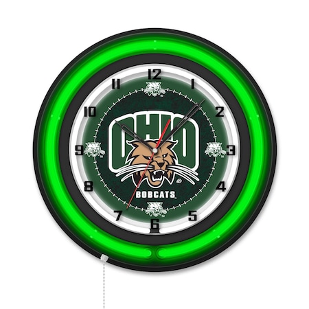 Holland Bar Stool Ohio University 19 Double Neon Wall Clock Clk19BK