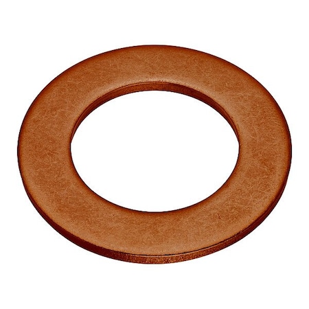 Zoro Select Flat Washer, For Screw Size 1 in , Copper Plain Finish WASB80NCU