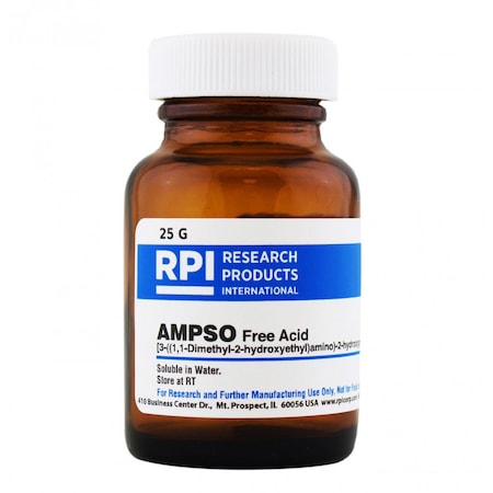 Rpi AMPSO 3-1, 1-Dimethyl-2-hydroxyethylamino-2-hydroxypropanesulfonic acid, 25 Grams A20520-25.0