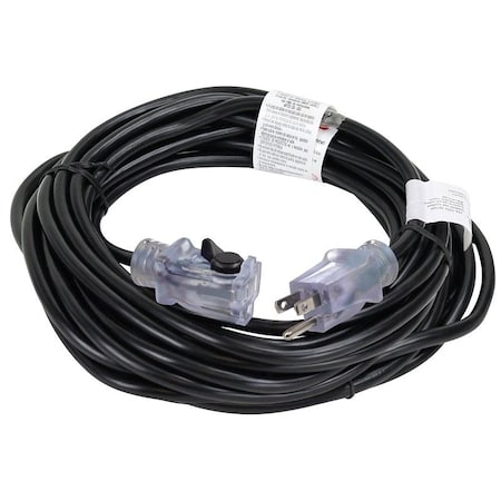 Powerzone SJTW Extension Cord, 16 AWG, Outdoor, 16/3, 1 Outlets, Black, 40 ft ORECPL502628