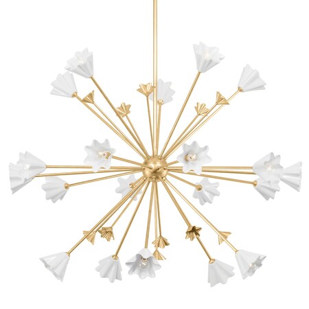 Corbett Lighting Julieta 20 Light Chandelier 55.5 In. Vintage Gold Leaf 451-44-VGL
