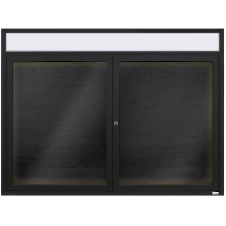 Aarco Illuminated Enclosed Letter Board Directory w/ Powder Coated Black Al Frame and Header, 36''Hx48''W ADC3648HIBK