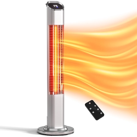 Edendirect 1500-Watt 11.22 in. Electric White Infrared Tower Heater Space Heater with 24 Hours Timer ZR-PSG-15R-Short