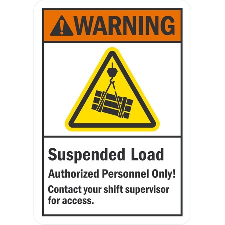 Lyle Suspended Load, Authorized Only, 10x14, Non-Reflective, White G-1451-PL_10x14