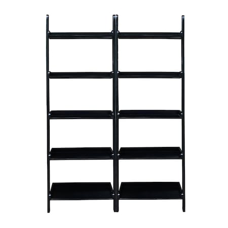 International Concepts Lean To Shelf Units with 5 Shelves, Set of 2 Pieces, Black K-SH67-2660-2