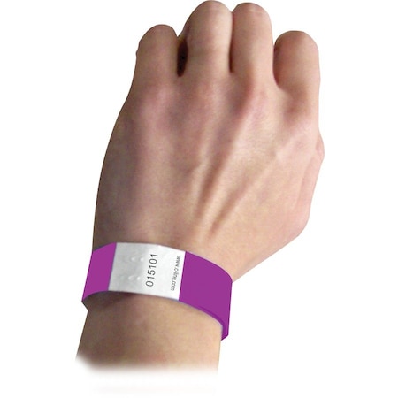 C-Line Products DuPont Tyvek Security Wristbands, Purple, 100/PK 89109