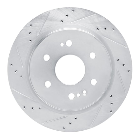 Dynamic Friction Co DFC Brake Rotor - Drilled and Slotted - Silver 631-47081L