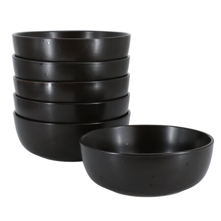 Studio 3B Mio Modern Coupe 6 Piece 6.5 Inch Round Stoneware Bowl Set in Pepper 143207.01