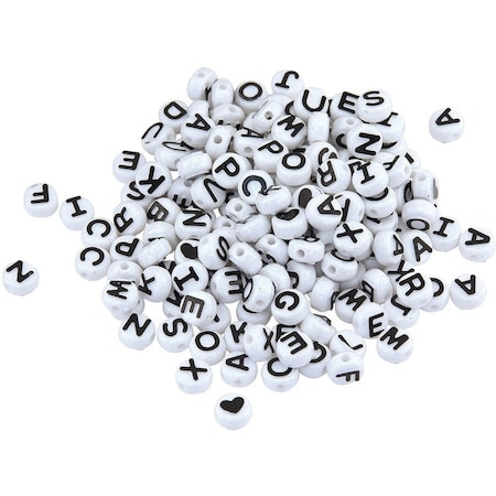 Hygloss Products ABC Beads, Black and White, PK900 69301