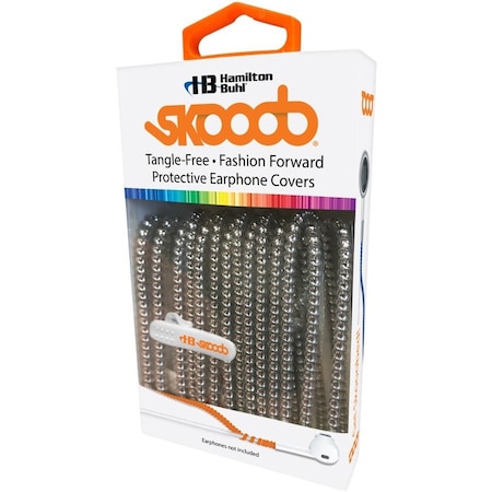 Hamiltonbuhl Skooob Tangle Free Earbud Covers, Rich Silver, 20PK SKB-SLV