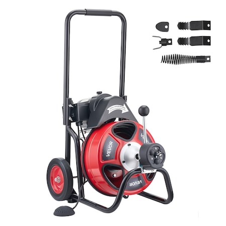 Vevor Drain Cleaner Machine Electric Drain Auger 75 FT x 1/2 In Auto Feed JR-410TZ
