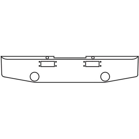 Replacement For Peterbilt 359 Year 1968 12In Chrome Tapered Boxed End Bumper W/Mount 2 Round Fog Li