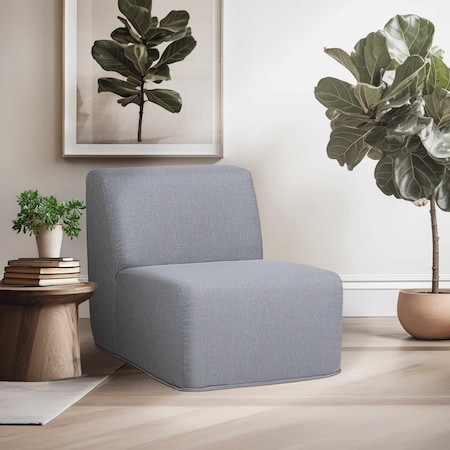 Deko Living Gray Compressed Foam Armless Sectional Sofa Chair CIF50017ACH