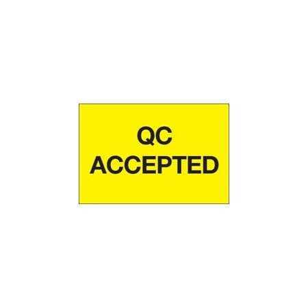 Bubblefast 2 x 3'' - ''QC Accepted'' Fluorescent Yellow Labels BFDL1144