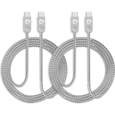 Siig Zinc Alloy USB-C to USB-C Charging & Sync Braided Cable - 3.3ft, 2-Pack CB-US0L11-S1