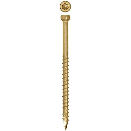 Grk Fasteners Wood Screw, #9, 5 in, Plain Steel Trim Head Torx Drive 117766