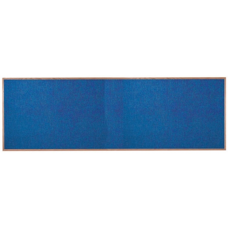 Aarco Designer Fabric Bulletin Board w/ an Oak Frame, Frame: Clear Lacquer, Board: Wedgewood 48''Hx144''W OF48144014