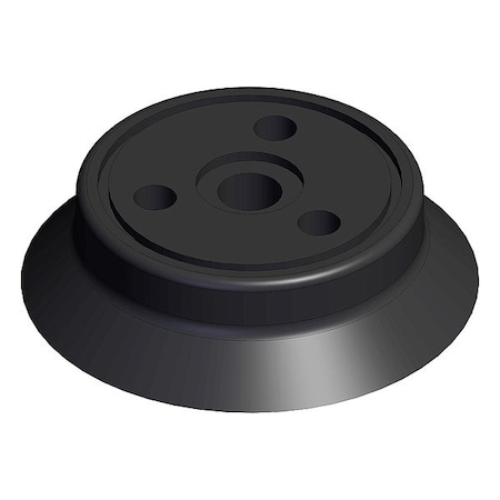 Smc Vacuum Pad, Black, Flat with Ribs Pad ZP40HN