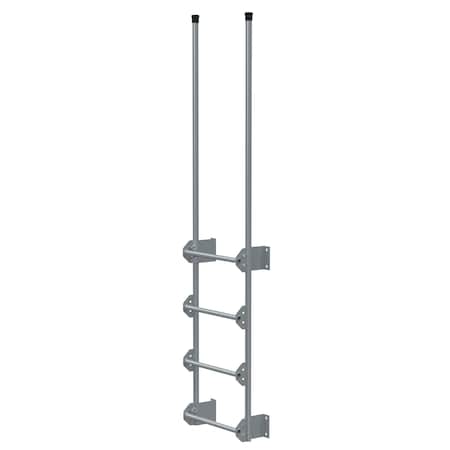 Vestil Steel Walk Through Dock Ladder 4 Step 300 Lb. Capacity Silver DKL-4-SL