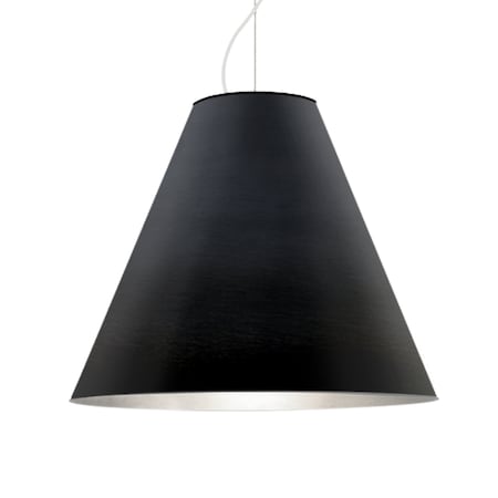 Besa Lighting Dylan Cable Pendant, Black, White Finish, 1x30W LED 1KX-DYLANBK-LED-WH