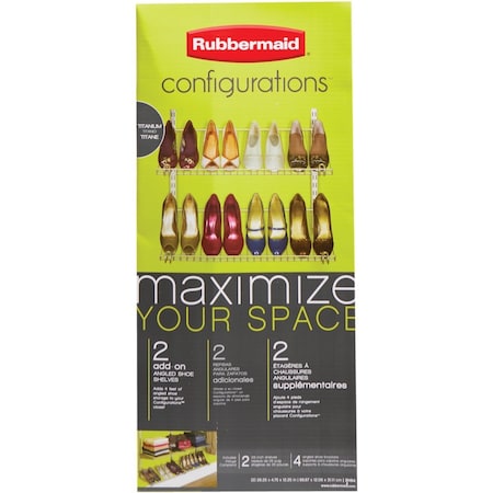 Rubbermaid Configurations Titanium Shoe Shelf Add-On Kit FG3H9402TITNM