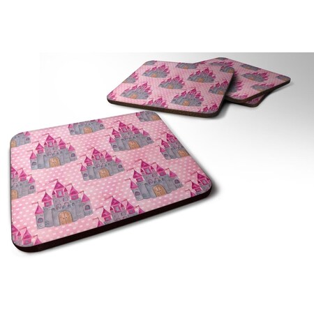 Carolines Treasures Watercolor Princess Castle Foam Coaster, Set of 4 BB7549FC