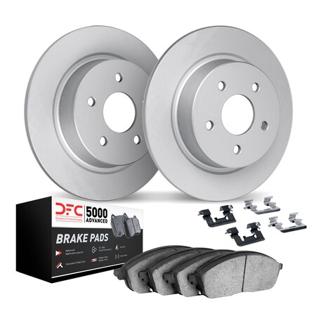 Dynamic Friction Co DFC Geospec Rotors with 5000 Advanced Brake Pads includes Hardware 4512-54241