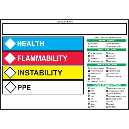 Accuform HMCIS LABEL TARGET LABEL 5 in  X 7 in LZS402