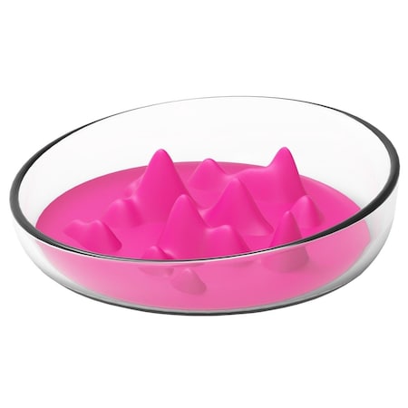 Petpurifiers Cirlicue Mountain Shaped Modern Slow Feeding Pet Bowl, Pink - One Size PE3169837