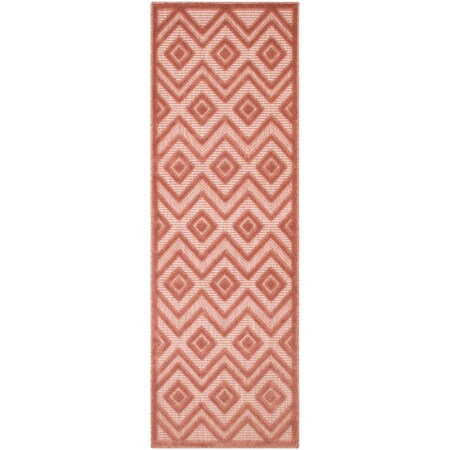 Homeroots 6' Coral And Orange Geometric Indoor Outdoor Area Rug 556295