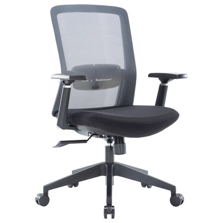 Leisuremod Ingram Office Task Chair with Adjustable Armrests and Swivel and Tilt, Grey IO20GR