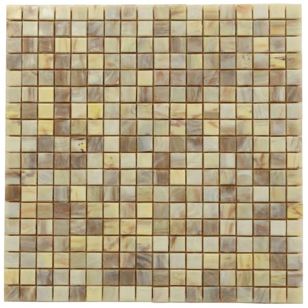 Apollo Tile Skosh 11.6in x 11.6in Glossy Parchment Beige Glass Mosaic Wall and Floor Tile 18.69 sqft/case, 20PK APLNB88BG324A