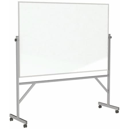 Ghent Dry Erase Board, Plastic, 78 1/4 in, 77 in, Aluminum Frame, White, Gloss ARMM46