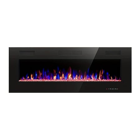 Edendirect 60 In Electric Fireplace Heater with Realistic Flames, Remote & Touch Control, Adjustable Colors ZR-FJ-C60