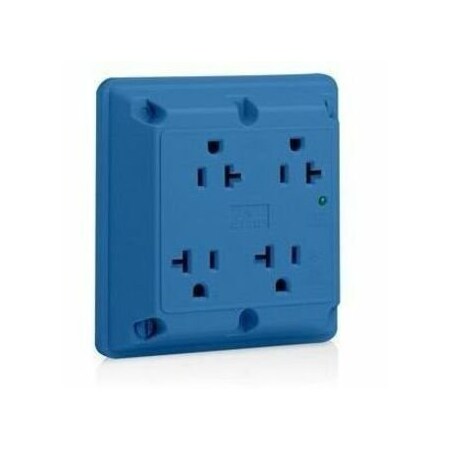 Leviton Surge Protector Four-In-1 Receptacle, 20 Amp, 125 Volt, 5-20R NEMA, Blue 5490-BU