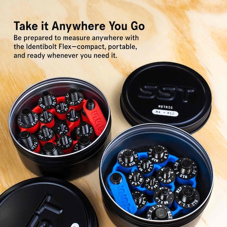 Stupid Simple Tools Identibolt FLEX - Nuts and Bolt Thread Identifyer Tool SAE 6/32-7/16 Metric M4-M14 SST007-RB