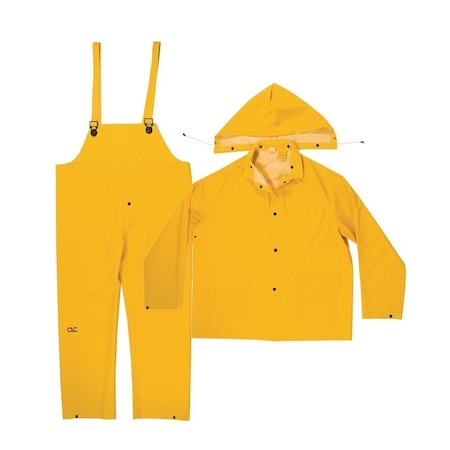 Clc Work Gear CLC R101X Rain Suit, XL, PVC, Yellow, Detachable Collar R101X
