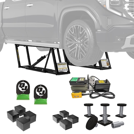 Quickjack 8000TLX Bundle wall hangers and SUV adapter set. 8000lb. Capacity Portable Car Lift 8000TLX-110V-Package