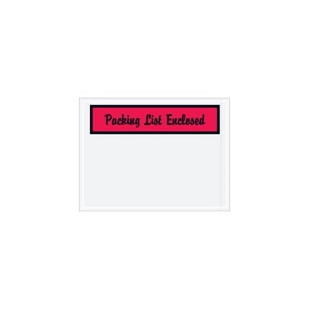 Bubblefast 4 1/2 x 6'' Red Panel Face-Script ''Packing List Enclosed'' Envelopes, 1000PK BFPL444