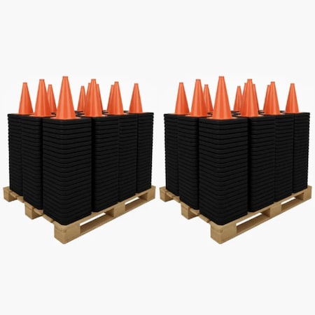 Traffic Kontrol 12in Traffic Safety Cone - 1.7 Lbs - Orange - No Reflective Collar - 1575PC Bulk Pallet, 1575PK TKTC-12-1.7-OR-NC-1575