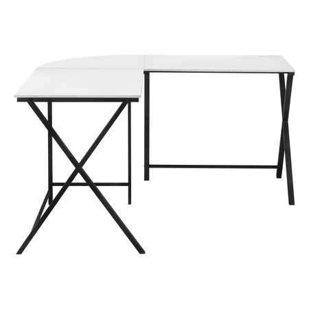 Homeroots 55" White and Black L Shape Computer Desk 376540