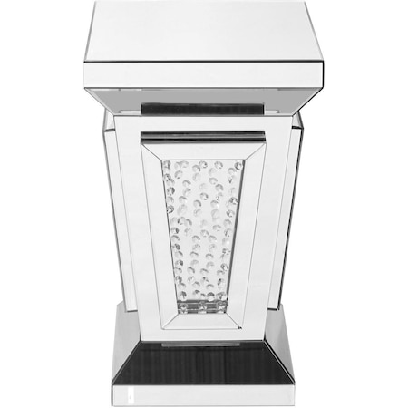 Elegant Decor 15 in. Crystal End Table - Sparkling Clear Crystals Embedded into The Frame, Clear MF91020