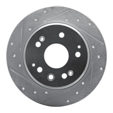 Dynamic Friction Co DFC Brake Rotor - Drilled and Slotted - Silver 631-58017L