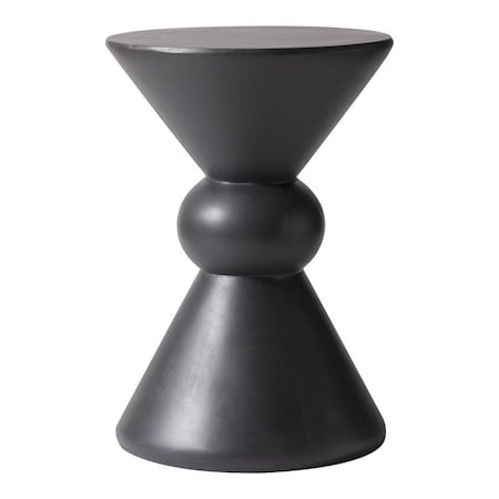 Leisuremod Echo 13 in Round Stone Side Table, Weather-Resistant, Fully Assembled EST13DGR