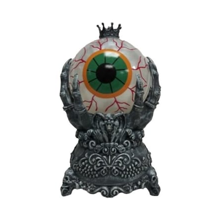 Santas Forest Ghost Hand Holding Eyeball Water Globe, 5 in H, Glass/Plastic, Black, Internal Light, Indoor 21948
