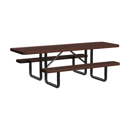 Leisure Craft 8 FT ADA Accessible Outdoor Picnic Table with 2 Bench Seats, Brown T8XPP-ADA-BROWN