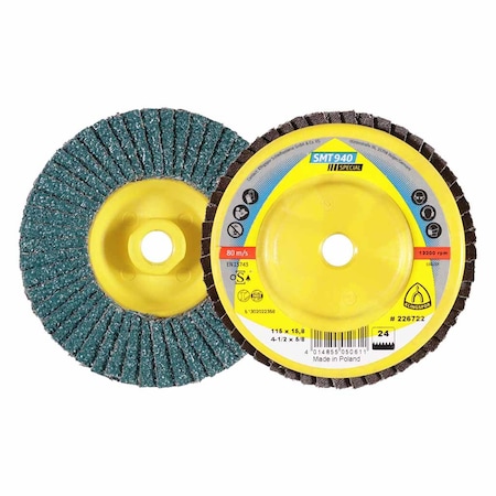 Klingspor SMT Flap Disc 940 4-1/2" 36 Grit, 10PK 640036115016